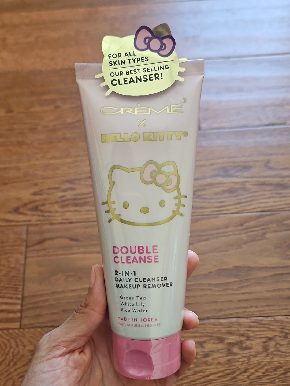 Hello Kitty Double Cleanse Daily Cleanser & Makeup Remover - Pink and Gold